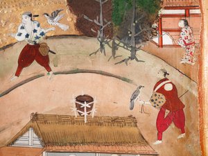 Osakazu Byobu - japán nyolctáblás hajtogatott paraván (festmény) alkotó: Japanese School