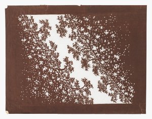 Papírsablon (katagami), 19. század vége (datolyaszilva kezelt eperfa kéregpapír gyümölcslé és selyemszál) alkotó: Japanese School