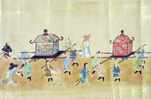 Korea hatodik japán nagykövetségének része a Tokugawa Ietsuna utódlás idején, 1651-ben, valószínűleg Kano Masanobu (1625-94) 1655-57 (tekercses festmény) (lásd még: 120822 és 120823) alkotó: Japanese School