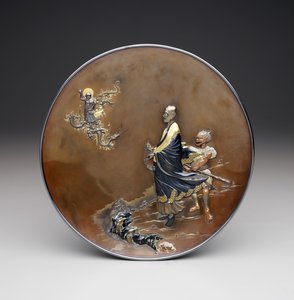 Emléktábla, Meiji-korszak. 1870 körül (ezüst, réz és aranyozott) alkotó: Japanese School
