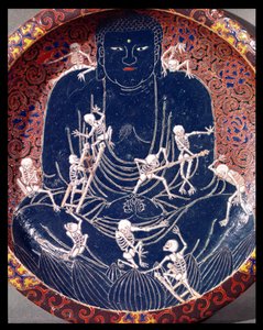 Buddhát tíz csontvázzal ábrázoló tábla (kerámia) (részlet) (lásd még: 182441) alkotó: Japanese School