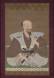 Harcos portréja, függő tekercs alkotó: Japanese School