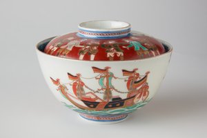 Rizstál és borító, esetleg 19. századi (Ko-Imari edények, porcelán máz alatti kékkel és felülmáz zománccal) alkotó: Japanese School
