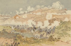 Orosz ellentámadás Chien-shan (chromolitho) pozíciónk ellen alkotó: Japanese School