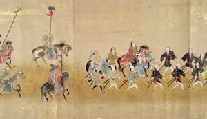 Korea hatodik nagykövetsége Japánban a Meireki 1-ben a Tokugawa Ietsunas utódlás idején, 1651-ben, valószínűleg Kano Masunobu (1625-94) (tekercses festmény) (részlet) alkotó: Japanese School