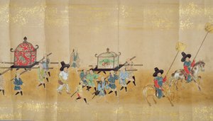 Korea hatodik nagykövetsége Japánban a Meireki 1-ben a Tokugawa Ietsunas utódlás idején, 1651-ben, valószínűleg Kano Masunobu (1625-94) (tekercses festmény) (részlet) (lásd még: 79774 és 120822) alkotó: Japanese School