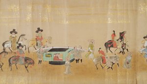 Korea hatodik nagykövetsége Japánban a Meireki 1-ben a Tokugawa Ietsunas utódlás idején, 1651-ben, valószínűleg Kano Masunobu (1625-94) (tekercses festmény) (részlet) alkotó: Japanese School