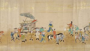 Korea hatodik nagykövetsége Japánban a Meireki 1-ben a Tokugawa Ietsunas utódlás idején, 1651-ben, valószínűleg Kano Masunobu (1625-94) (tekercsfestmény) (részlet) (lásd még: 120833) alkotó: Japanese School