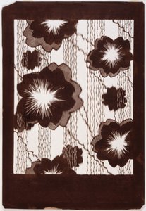 Stencil: Hibiszkusz virágok és fűzfaágak (papír) alkotó: Japanese School