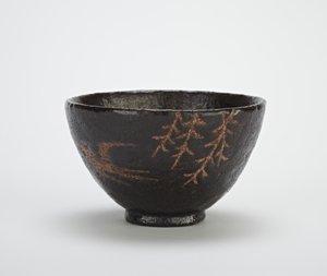 Teástál, ismeretlen Raku edényműhely alkotó: Japanese School