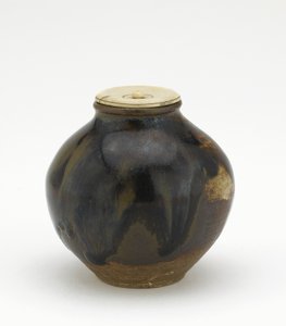 Tea caddy, bunrin forma, Edo korszak (kerámia) alkotó: Japanese School