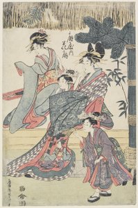 A giya-ház prostituáltja, Hana?gi, 1796-97 körül (színes fatömbnyomat) alkotó: Japanese School