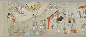 A Tenjin szentélytekercsek (egy pár) (részlet), Tosa Iskola, 17. század (tinta, szín és gofun papíron) (lásd még: 5846316) alkotó: Japanese School