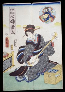 Shamisen játszó nő alkotó: Japanese School
