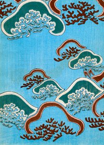 Woodblock nyomat korallból alkotó: Japanese School