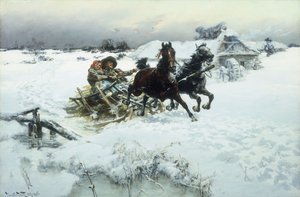 A szánkózás, 1896 alkotó: Jaroslav Friedrich Julius Vesin