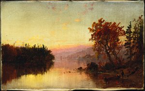 Greenwood Lake Twilightban, 1873 alkotó: Jasper Francis Cropsey