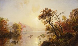 Evezés egy öbölből, 1878 alkotó: Jasper Francis Cropsey