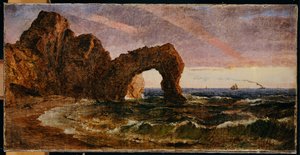 Naplemente Etretatban, 1894 alkotó: Jasper Francis Cropsey