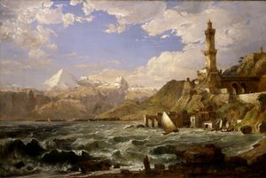 Genova tengerpartja, 1854. alkotó: Jasper Francis Cropsey