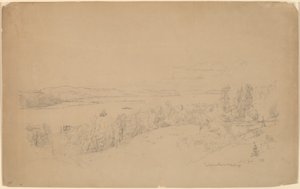 A Hudson folyó Hastingsben alkotó: Jasper Francis Cropsey