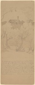 Kilátás a fákon keresztül a Tivoliban [recto] alkotó: Jasper Francis Cropsey