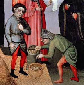 A gabona csodálatos szaporítása, részlet a Bari Szent Miklós oltárképről alkotó: Jaume Cabrera