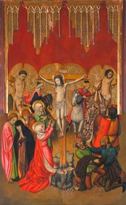 Calvaire - Kálvária - Jaume (Jaime) Huguet (1412-1492) festménye - 1455-1460 - Tempera panelen - 214,4x136 - Katalónia Nemzeti Művészeti Múzeum, Barcelona alkotó: Jaume Huguet