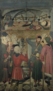Egy megszállott férfi ördögűzése a Saragossai Szent Vince (†304) sírja alatt a Saragosszai Szent Vince oltárról