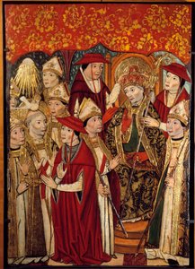 Saint Fabien pappá választása (236-250). Jaume Huguet (1415-1492) festménye alkotó: Jaume Huguet