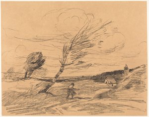 A széllökés (A széllökés) alkotó: Jean-Baptiste-Camille Corot