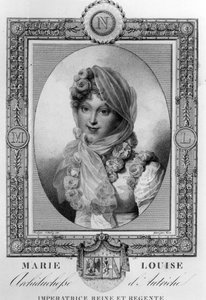 Marie-Louise osztrák (1791-1847) I. Napóleon második felesége, Franciaország császára 1810-1814-ben (metszet)