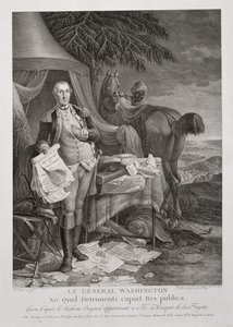 Washington tábornok, Nehogy a Köztársaság kárt szenvedjen, vésette Noël Le Mire (1724-1801), c. 1785 (metszet) alkotó: Jean-Baptiste (after) Le Paon