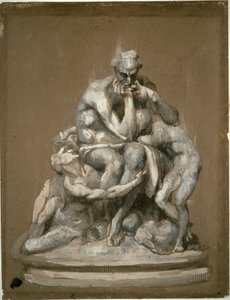 Tanulmány az „Ugolino és gyermekei” szoborhoz alkotó: Jean-Baptiste Carpeaux
