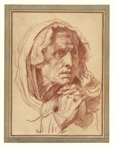 Tanulmány egy idős nő fejéről alkotó: Jean-Baptiste Greuze
