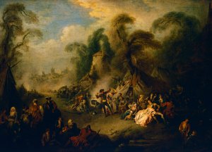 Vidéki fesztivál, kb 1728, Jean-Baptiste Pater (1695-1736) festménye, olaj, vászon