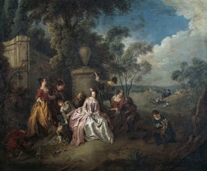 Találkozás a parkban, Jean-Baptiste Pater (1695-1736), olaj, vászon