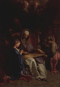 Szent Anna a Szűz tekercsét olvassa, 1700 körül (olaj, vászon)