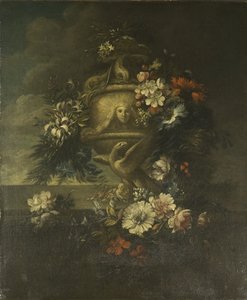 Virágok faragott vázában (olaj, vászon) alkotó: Jean Baptiste Monnoyer