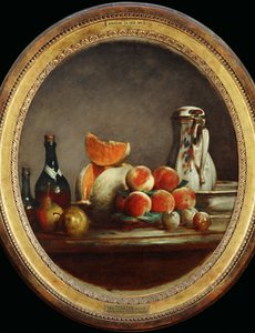 Melon, poires, peches et prunes - Dinnye, körte, barack és szilva -Atelier de Chardin, egy magángyűjteményben található festmény másolata ...