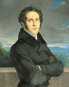 Olaszország, Milánó, Vincenzo Bellini (1801-1835) olasz operaszerző portréja alkotó: Jean Francois Millet