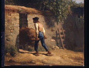 Paraszt talicskával (olaj, vászon) alkotó: Jean Francois Millet