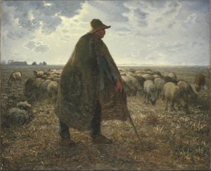 Pásztor gondozza a nyáját alkotó: Jean-Francois Millet