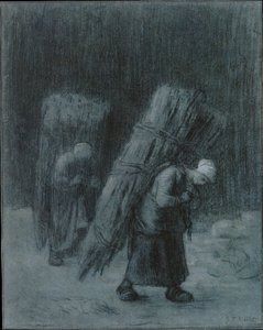 Rőzsekötegeket cipelő nők