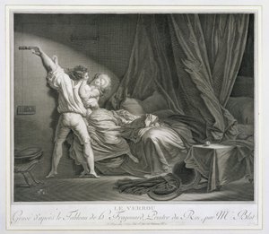 The Bolt, Maurice Blot (1753-1818) metszete, kiadó: Párizs (metszet) (37496-os nyomat) alkotó: Jean-Honore (after) Fragonard