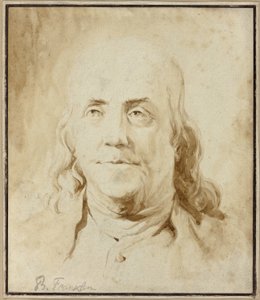 Benjamin Franklin, 1778 körül (ecset és barna tinta) alkotó: Jean-Honore Fragonard