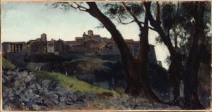 Olasz táj. Falu alkonyatkor, 1859 és 1860 között (olaj)