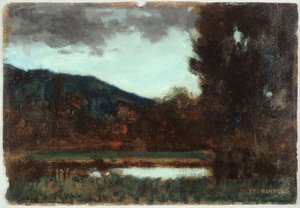 Elzászi tájkép, alkonyat, 1879 és 1888 között (olaj)