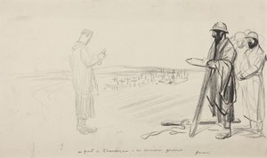A pezsgőfronton - Az utolsó ima, 1914-1919 körül (fekete tinta, papír)