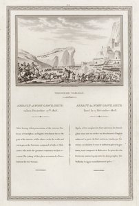 Gawilghur erődjének elfoglalása a britek által Arthur Wellesley parancsnoksága alatt, második angol-marashtrai háború, India alkotó: Jean (after) Duplessi Bertaux